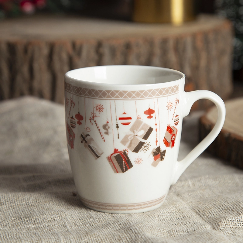 Caneca de café quente da promoção de Natal Nova Bone China para Presente