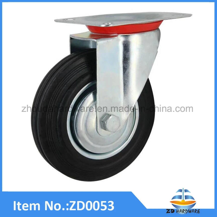 TPR Twin Wheel Castors Soft Grey Rubber Double Industrial Casters Without Brake