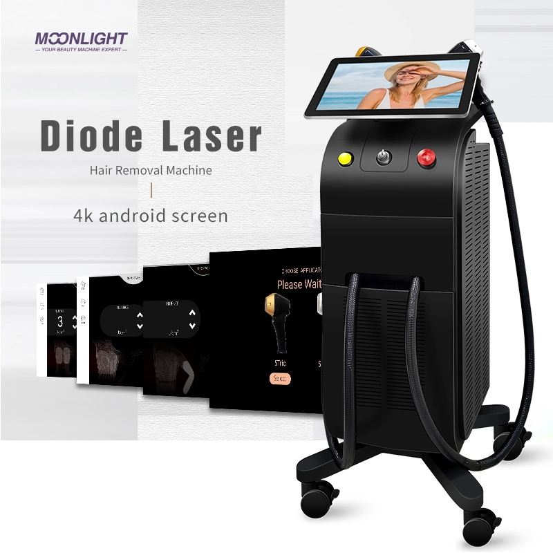 755 808 1064nm laser permanent à diode Alexandrite Beauty Skin Care Diode médicale laser cheveux de l'appareil de salon équipement
