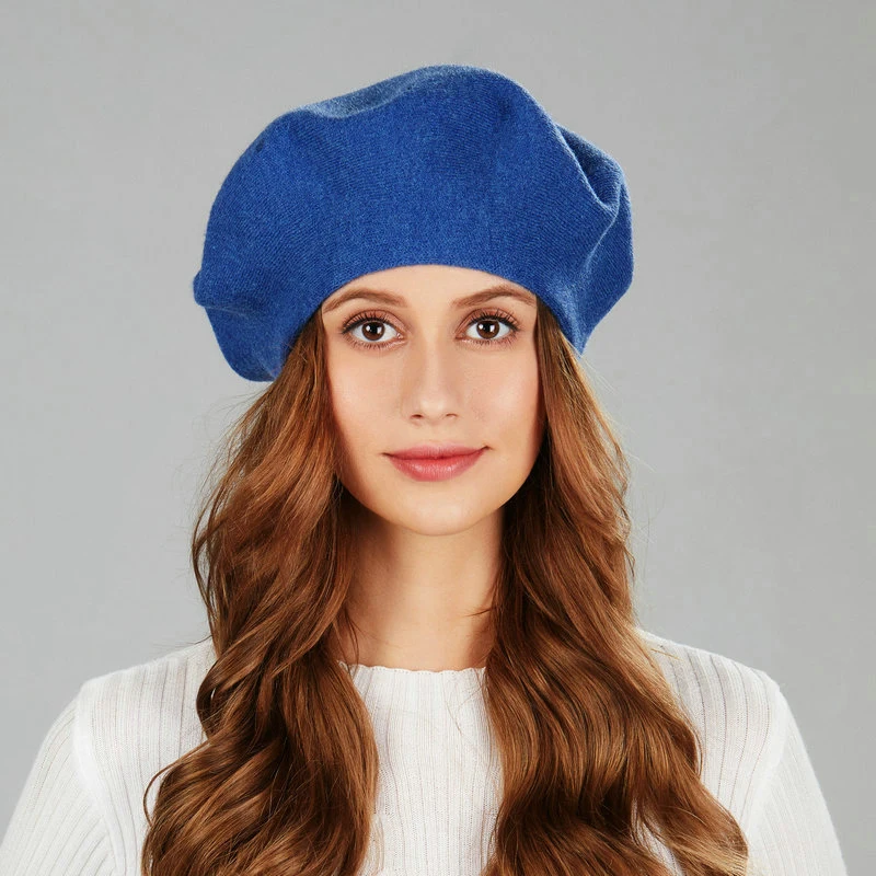 Wholesale Custom Top Selling Fashion Wool Beret Hat Solid Color French Artist Beret Warm French Hats Cap for Women