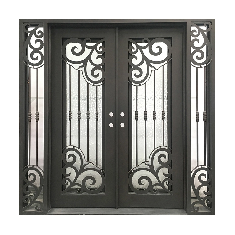 Wholesale/Supplier Prices Villa House Outdoor Decorative Wrought Iron Front Entry Doors in China