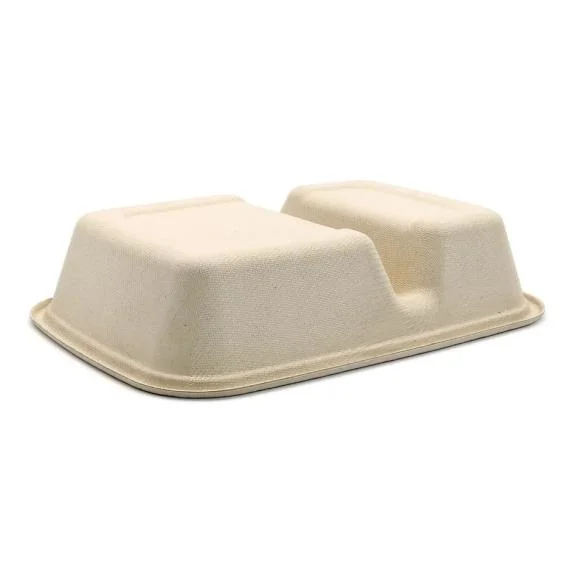 500ml Compostable Bagasse Take out Eco Fast Food Packaging Lunch Bento Box