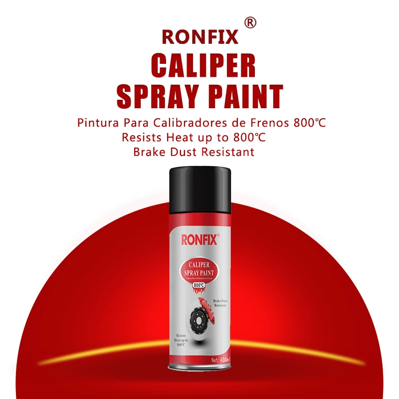 Spray de tinta para pinças pretas para automóveis High Temp Red, resistente ao calor de 450 ml