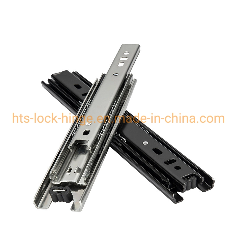 Drawer Slides Steel 45mm Three Fold Ball Bearing Soft Self Close Telescopic Drawer Slides with Full Extension Drawer Rail