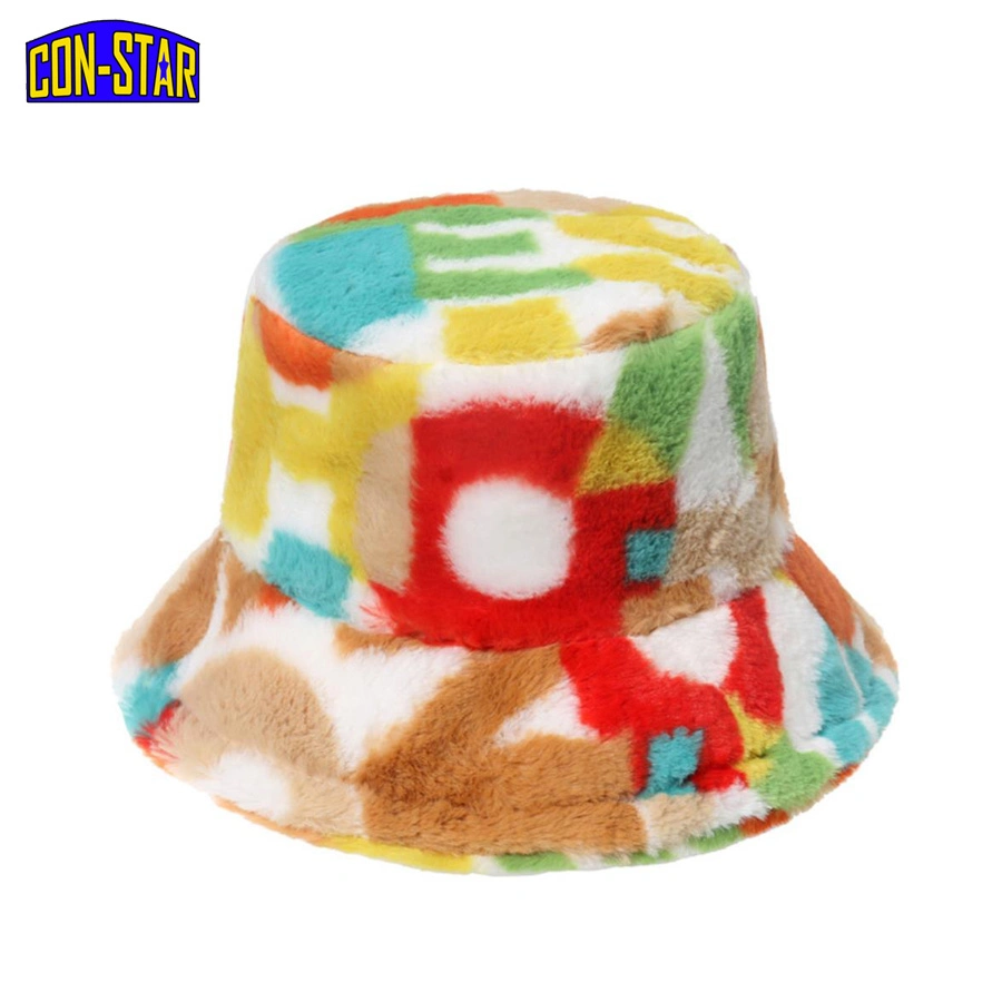 Winter Bucket Hat with Polyester Fleece Bunny Fur Look BSCI and Disney Fama Factory