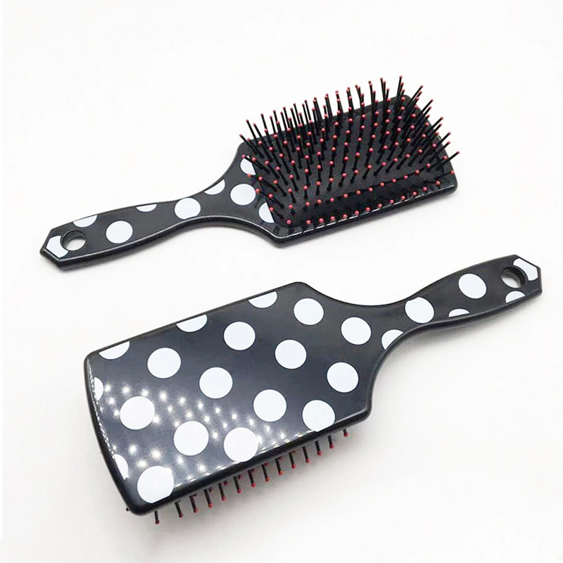 Beautichen Dairy Cow Theme Wave Point Comb Hair Brush Air Rubber Hair Massage Hair Brush