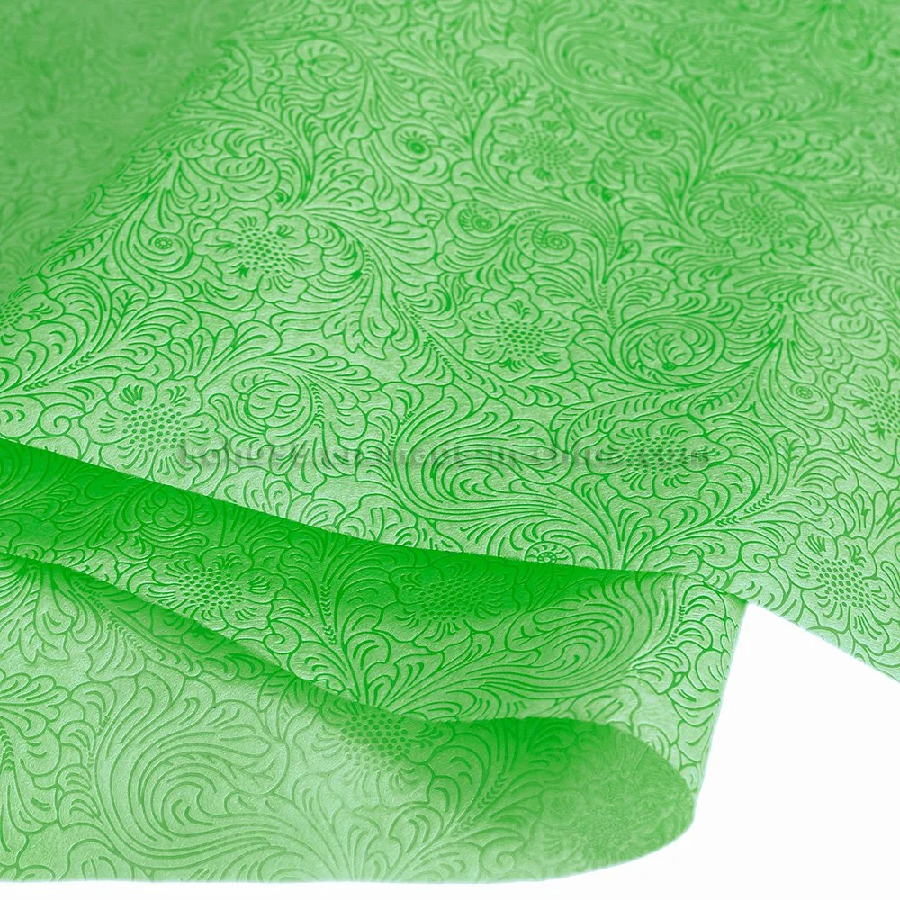 Green Biodegradable Flower Embossed Nonwoven for Tablecloth