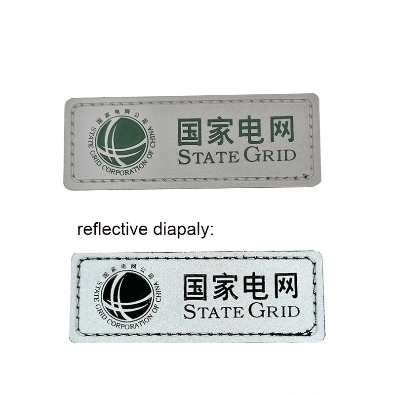 Custom Reflective Printed Logo Patch Reflective Label Sewing on The Clothing