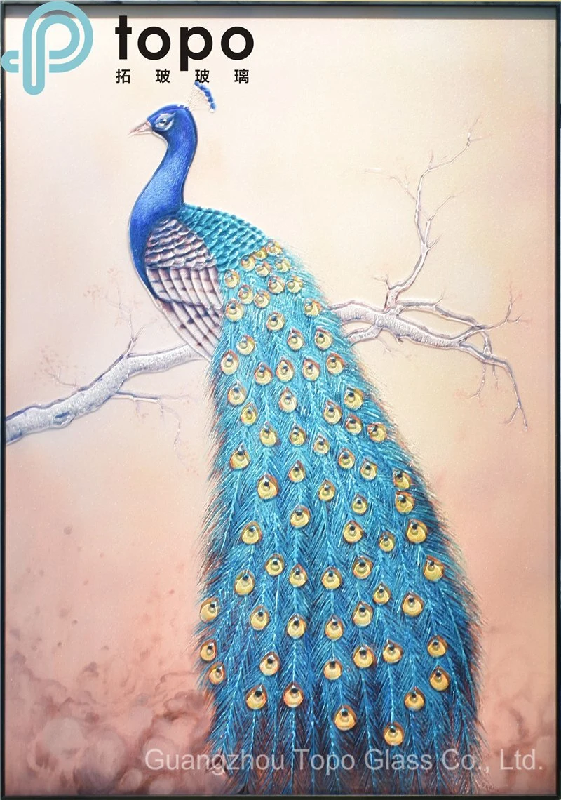 Un style moderne trempé Glass-Painting Peafowls (MR-YB6-2030)