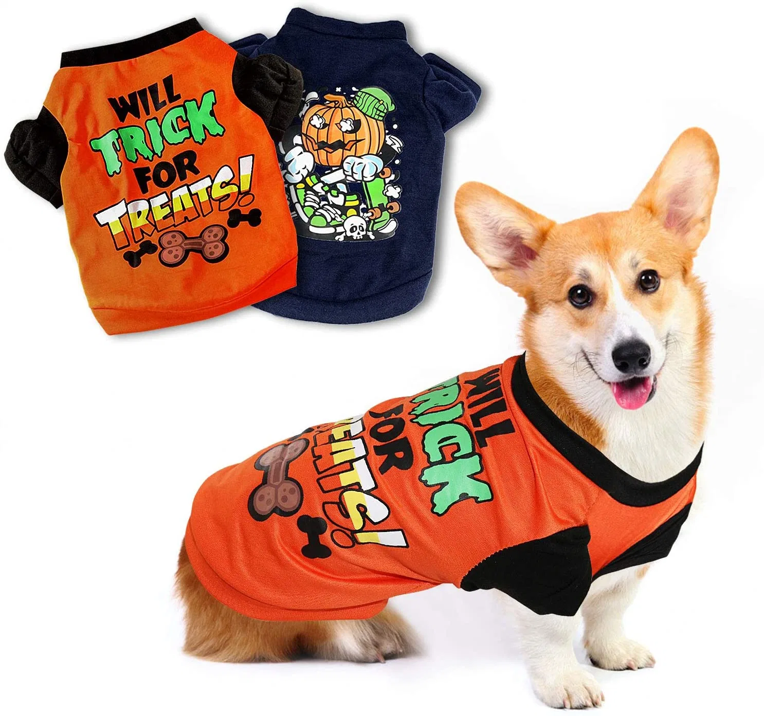 Halloween Dog Shirts Printed Puppy Shirt Pet T-Shirt Cute Dog Clothing