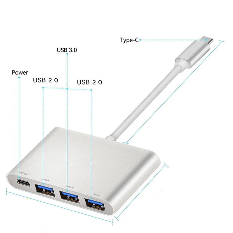 Multifunctional USB Type C Hub 4 in 1