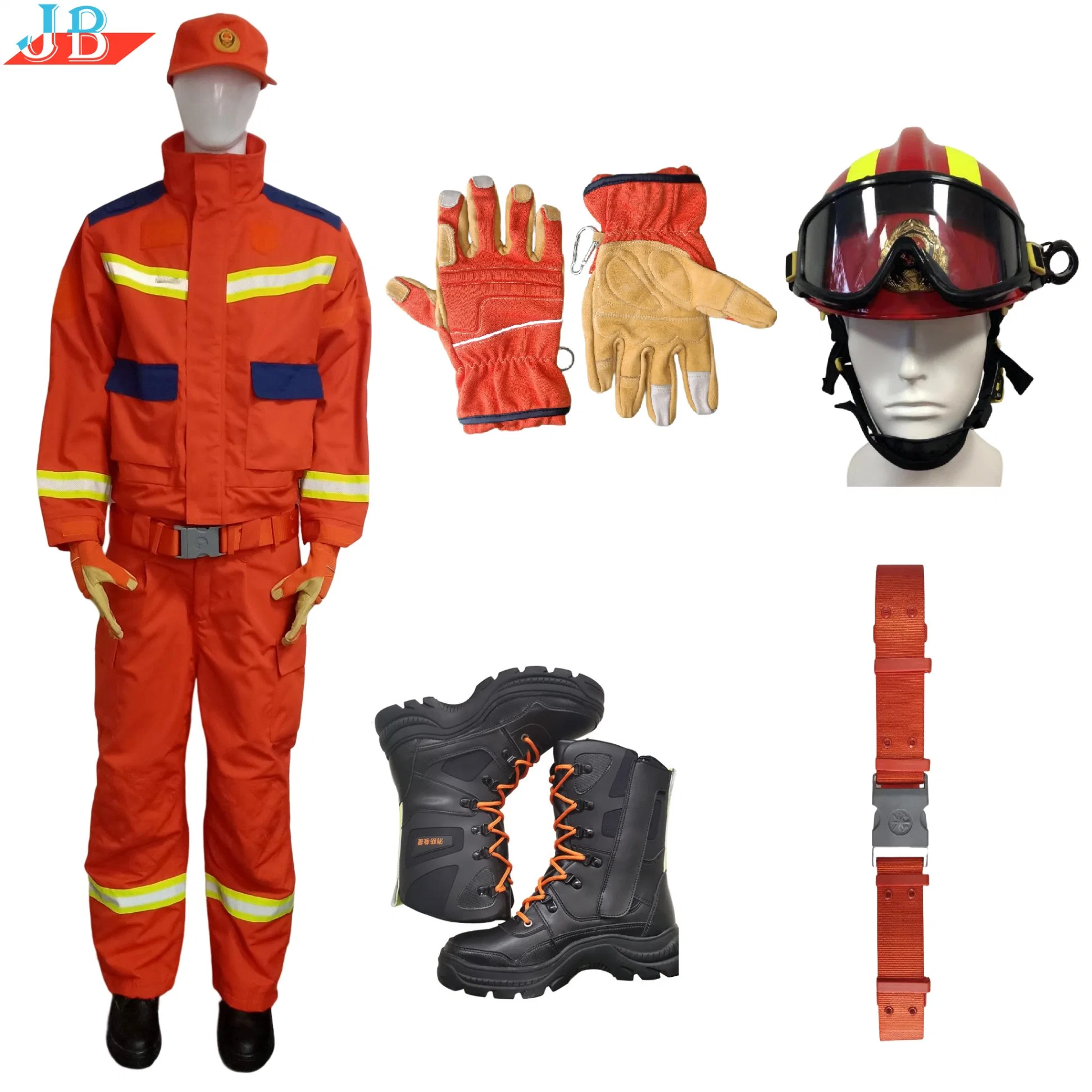 17-aramida de estilo de traje de rescate de emergencia 5 Piezas Traje de fuego Casco de rescate de emergencia