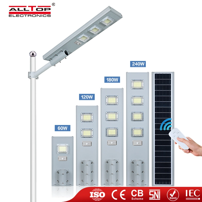 Alltop IP65 Waterproof SMD 120W 180W 240W Highway All in One Outside LED Solar Street Lighting