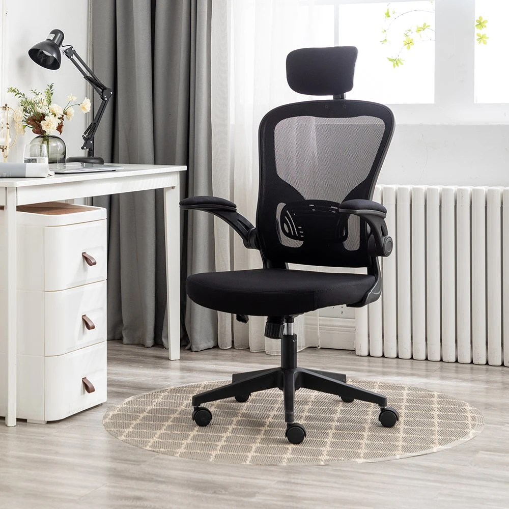 Nouveau mobilier de bureau exécutif pivotant en maille ergonomique moderne pour usine de conception.