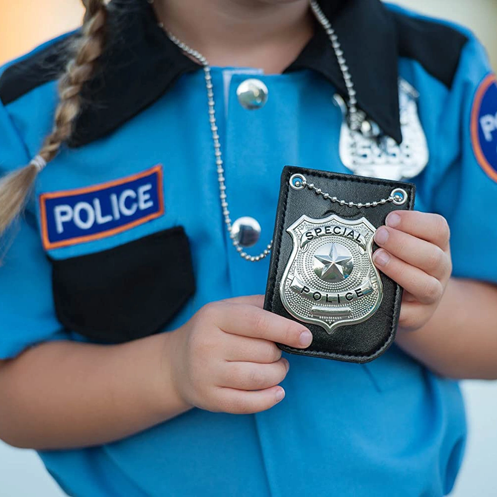 Logotipo personalizado Metal chapado en oro Detective Pin Sheriff oficial de protección de identidad de seguridad Prop Cosplay de placa de policía de recuerdos Accesorios