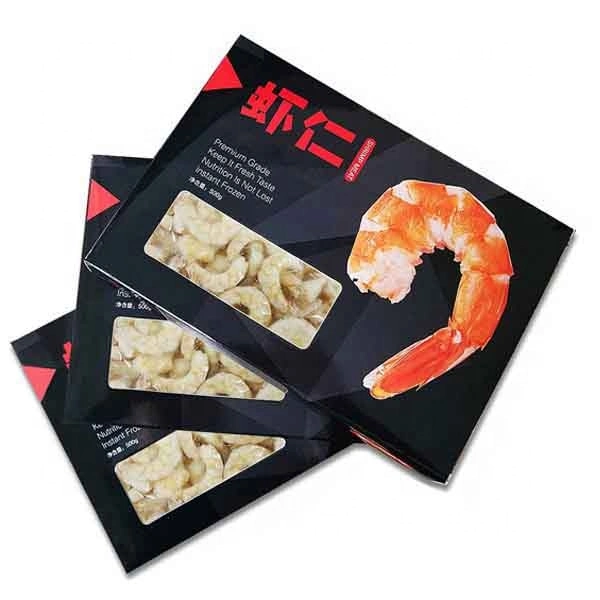 Logo Printed Shrimp Packing Paper Cardboard Seafood Packaging Boxes Frozen Food Box Packaging Custom