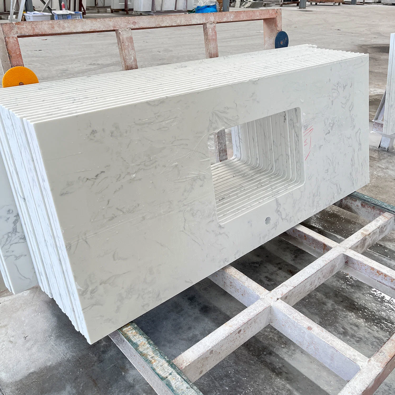 Polished Quartz for Stone Kitchen Countertops Artificial Carrara White Quartz