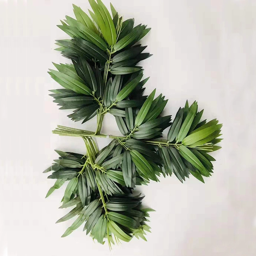 Wholesale/Supplier Plastic Golden Artificial Bamboo Leaves for Decoration