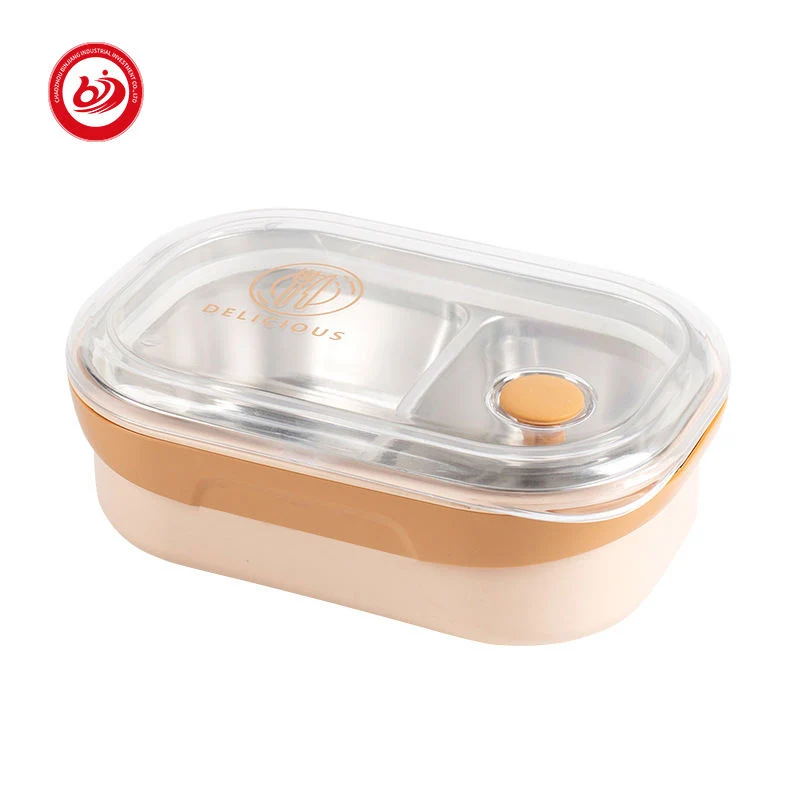 Bento déjeuner style Takeway isolé en acier inoxydable 304 biodégradable à une couche Boîte adulte