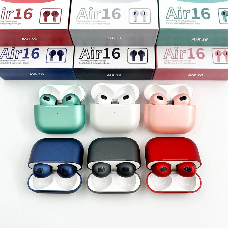 L'air16 Combiné sans fil Écouteurs Casque Casque jeu macaron TWS 16 d'air pour iPhone