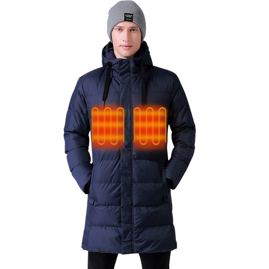 Manteau d'hiver épaissi en coton chauffant à manches longues, manteau chauffant en graphène, veste en coton chaud avec chauffage électrique USB.