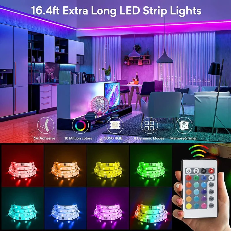 Flexible Lamp 1m 2m 3m 4m 5m Tape 5V Desk Screen TV Background Lighting USB Cable LED Strip Light