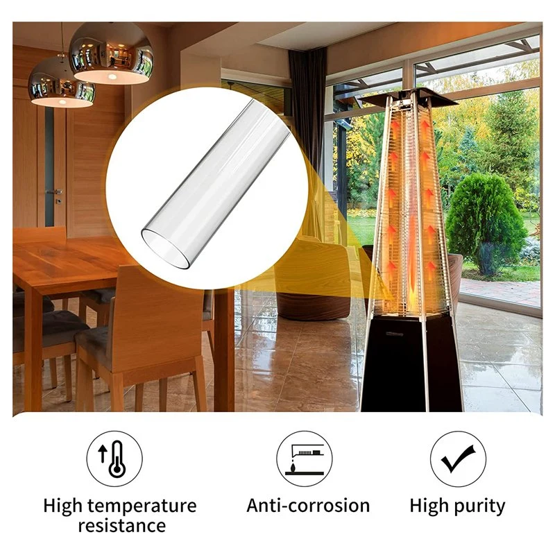 Cuarzo Patio calentador tubo de vidrio (manguera de agua de PVC tubería) con anillo de neopreno anillo de silicona reemplazo para exteriores, camping, cocina de madera, chimenea,