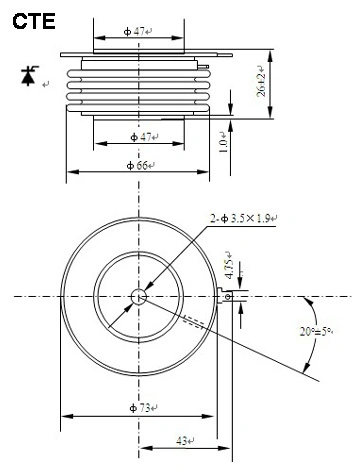 Fase de SCR tiristores de controlo de discos de silício tipos cápsula Kp700A/5400~6500V