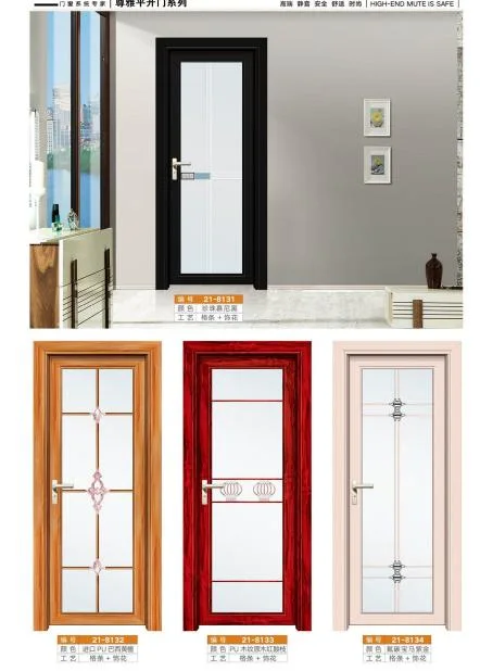 Original Factory Price Interior Wet Room Bathroom Toilet Frosted Fiberglass Molded PVC Aluminum Hinges Casement Glass Swing Door