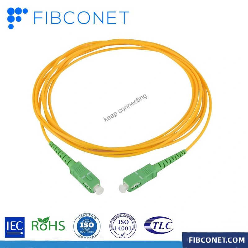 FTTH Sm à fibres optiques Om3 Om4 Cordons de brassage Simplex avec Sc APC UPC connecteur