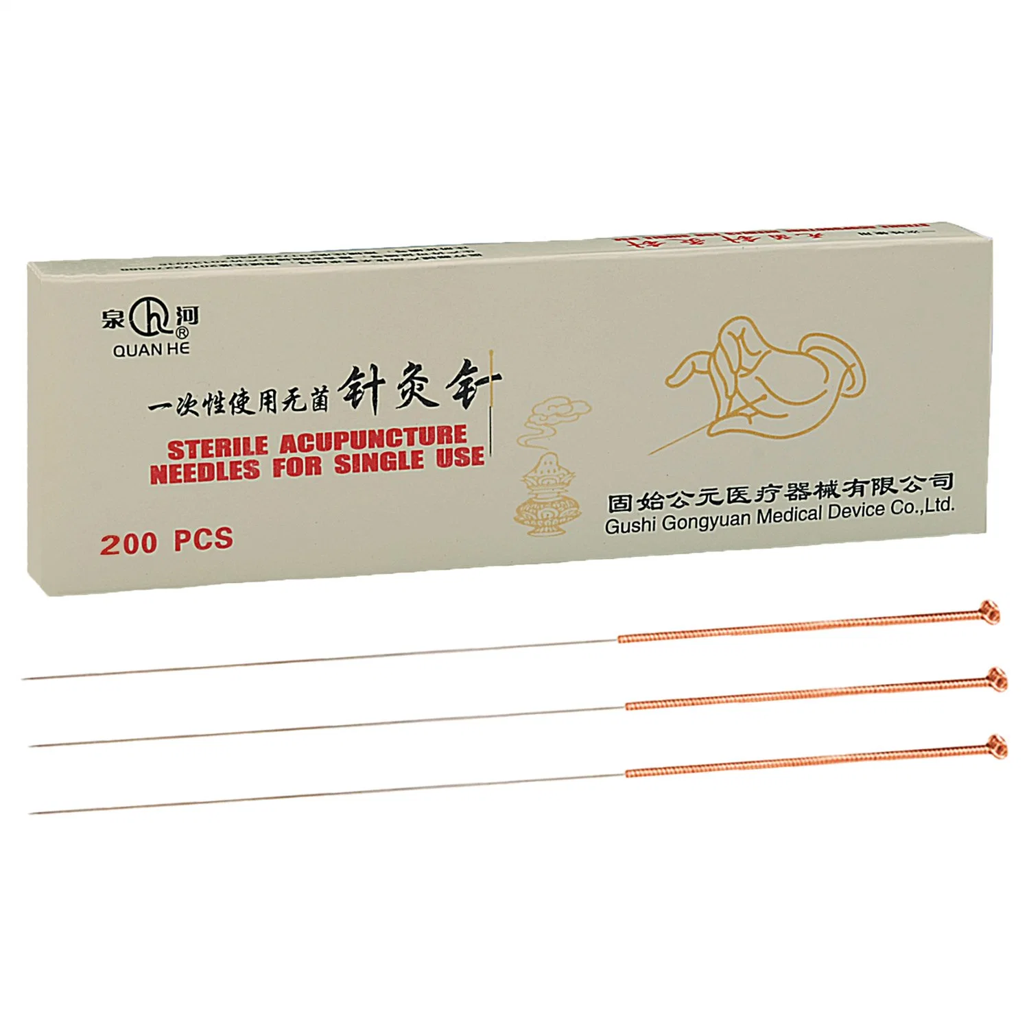 Wholesale/Supplier Disposable Sterile Acupuncture Needles 200 PCS Copper Handle Drying Needle