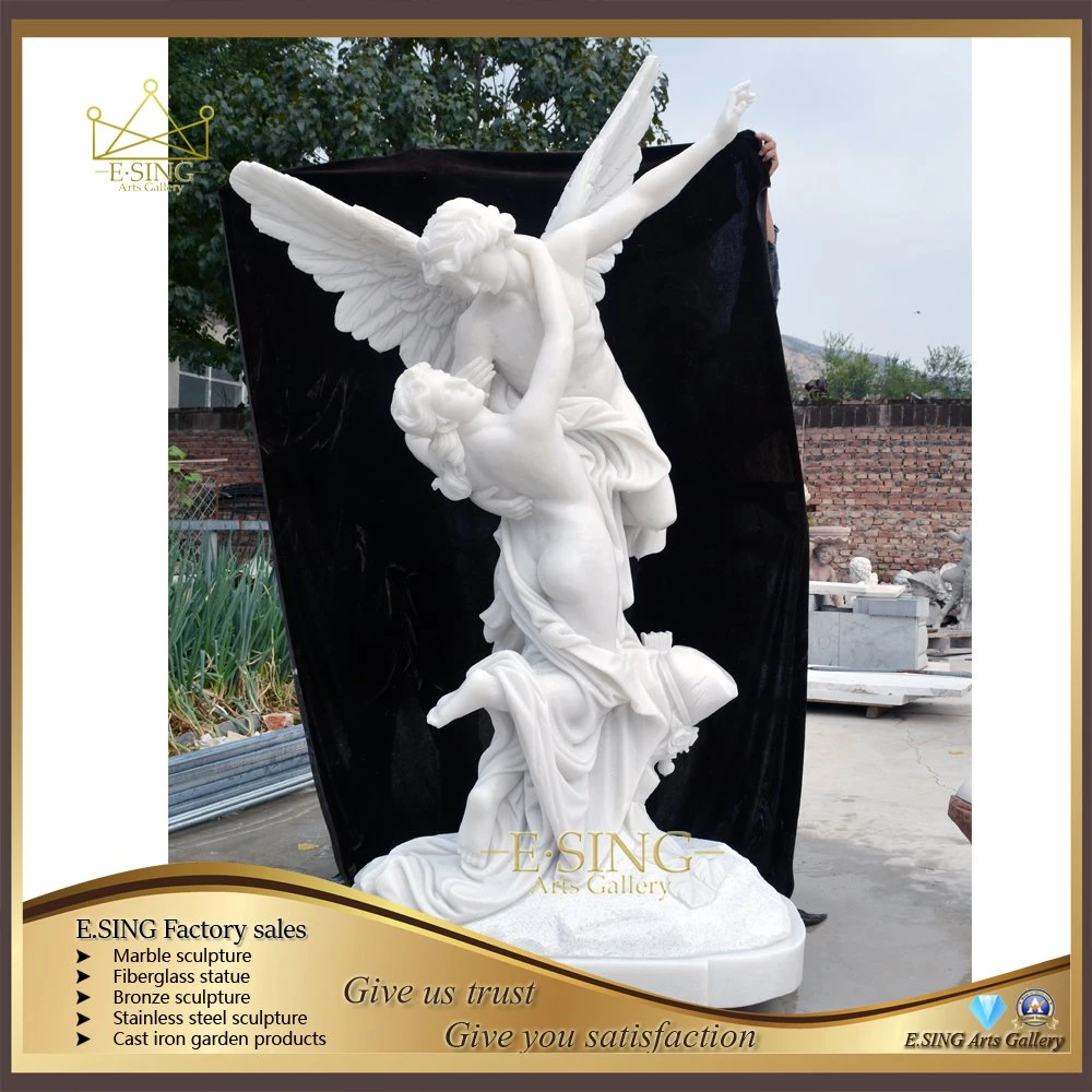 Western Famous Goddess Angel Statue Life Size Winged Victory of Samothrace Marble Statue