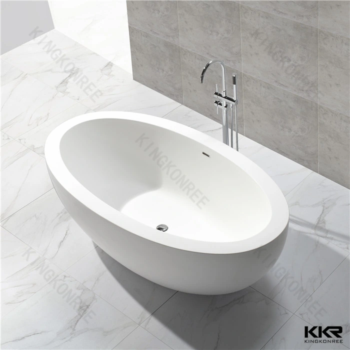 Luxury Type Bathroom Bath Solid Surface Oval Shape Freestanding Bathtub