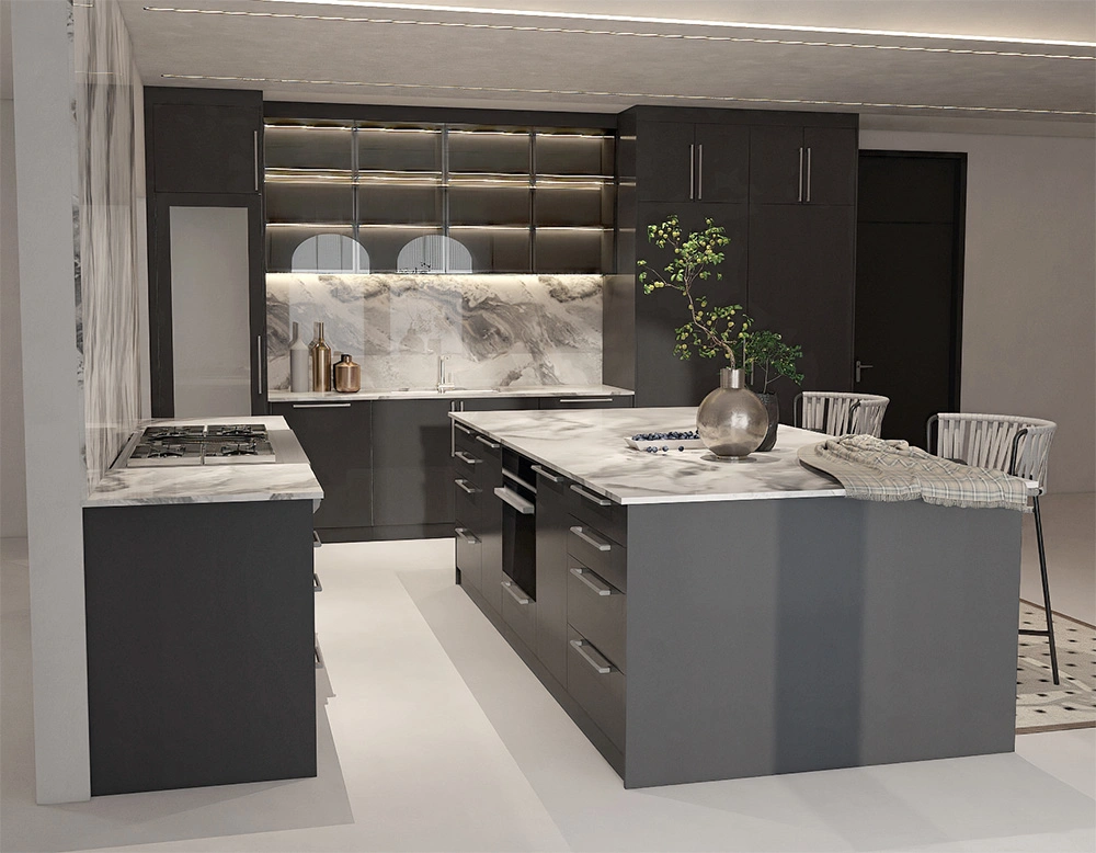 Maison mobilier Design Vente en gros Hôtel moderne personnalisé petit meuble gris Cuisine