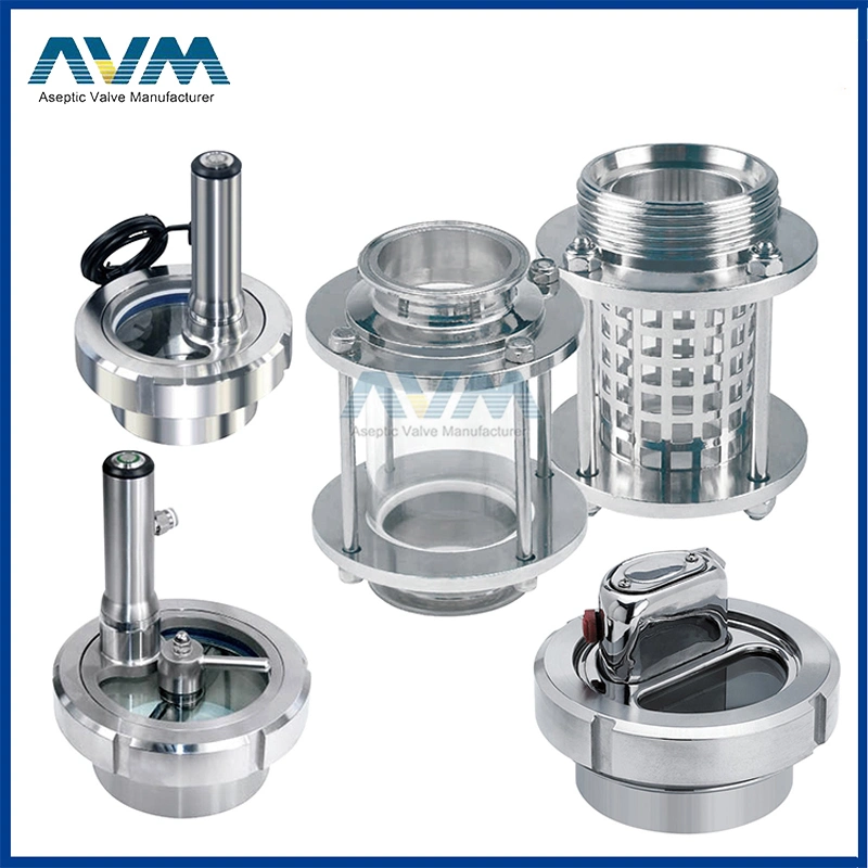 Stainless Steel Sanitary Union Sight Glass with LED Light