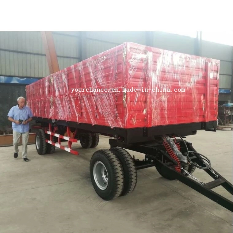 Hot Selling Farm Machinery 7cx-20t 20tons 2 Axle 8 Wheel 3 Way Tipping Heavy Duty Agricultural Farm Trailer