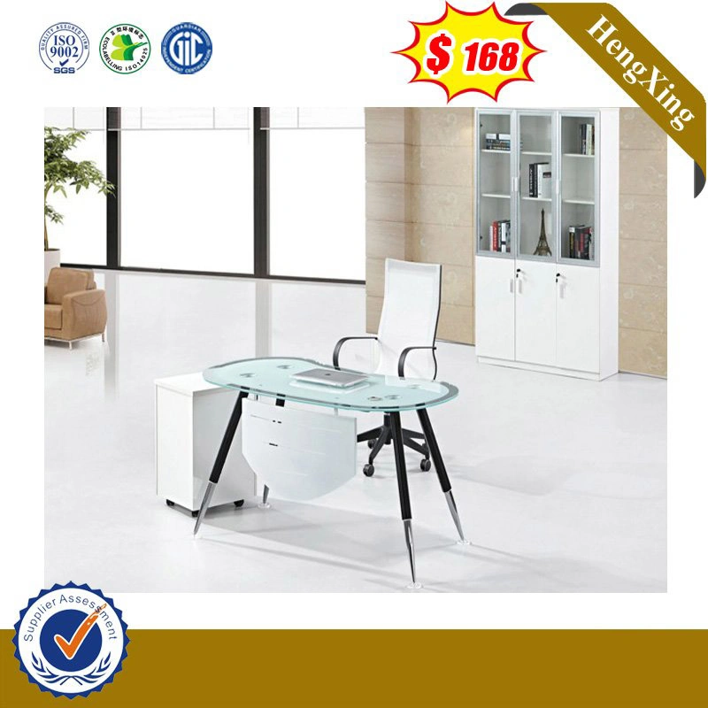 Small Size Office School Lab Tempered Glass Modern Computer Desk