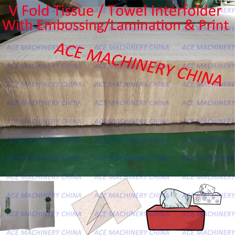 China Interfold Facial Tissue Paper Machinery with Printing and Lamination