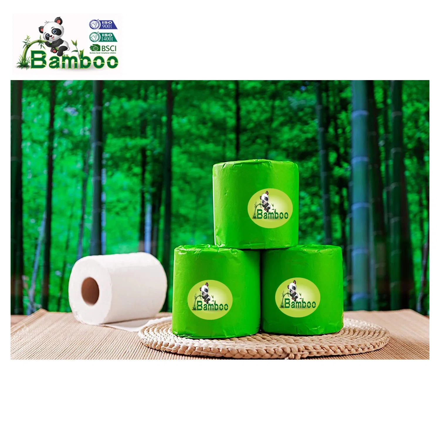 Household 2ply 3ply 4 Ply Bath Tissue Roll Bamboo Toilet Paper Roll