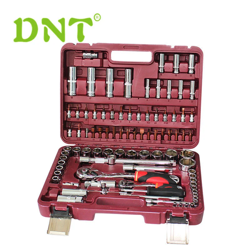 OEM Manufacturer Provide Automotive Tool Universal Ratchet Handle 61 Pieces Socket Wrench Set for Car Repair