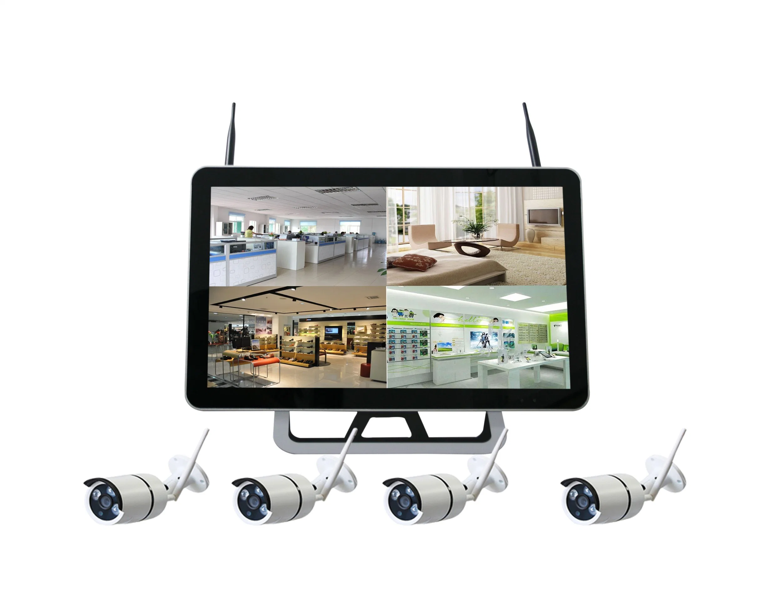CCTV Toesee 4CH 960p HD de 15 polegadas P2P WiFi sem fio Digital Home câmera de rede IP de Vigilância Kit de sistema