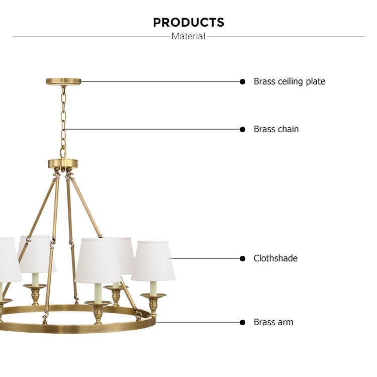 6 Light Farmhouse Chandelier Classic Pendant Lighting Bronze Industrial Ceiling Lighting Fixture with Beige Fabric Shades