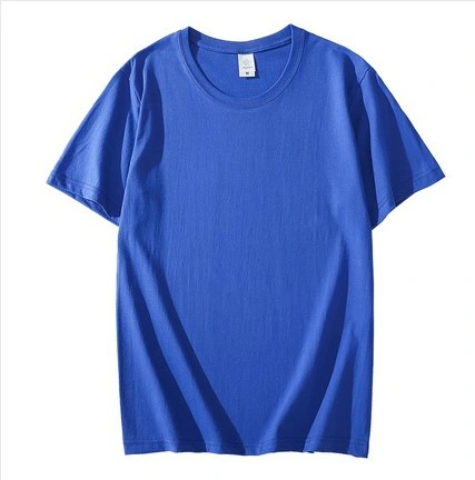 New 220g Cotton T-Shirt Men and Women Solid Color Short-Sleeved Cotton Round Neck Cultural Shirt