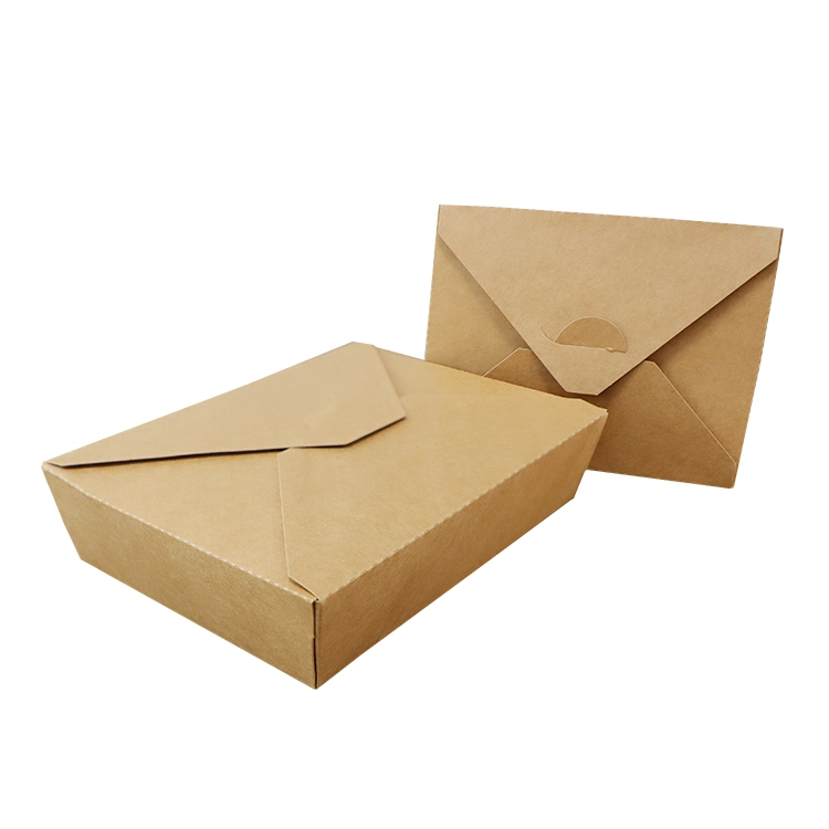 Fast Food Packaging Take Away Salad Snack Paper Packing Boxes Kraft