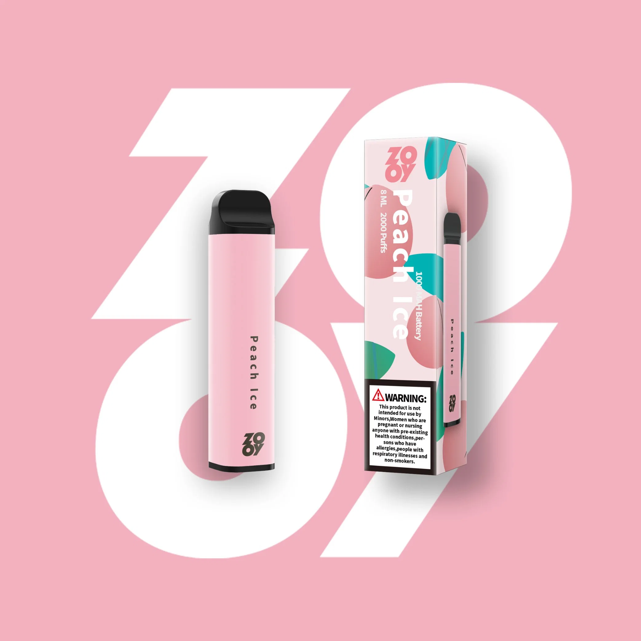 السجائر الإلكترونية القابلة للاستخدام مرة واحدة 500 أطواق Vape Pen Zooy 2000 E-Liquid النكهات