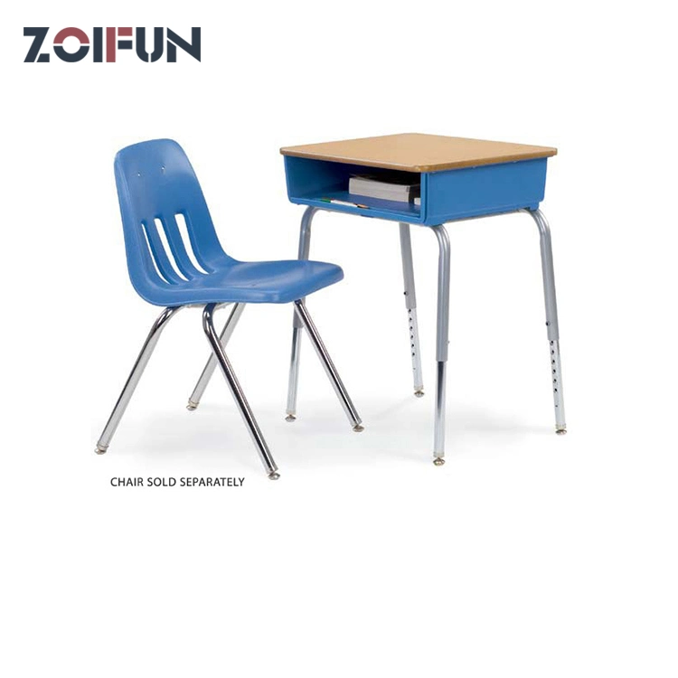 Height Flexible School Common Frequently-Used Furniture; Wooden Classroom Desk Plastic Chair Set