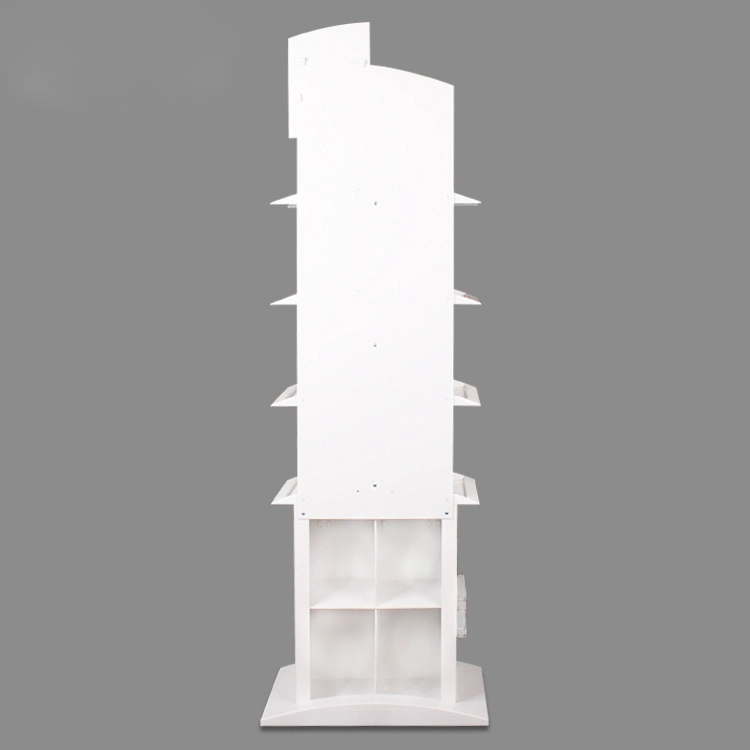 Customized Floor White PVC Cosmetics Display 4 Tiers Display Stand