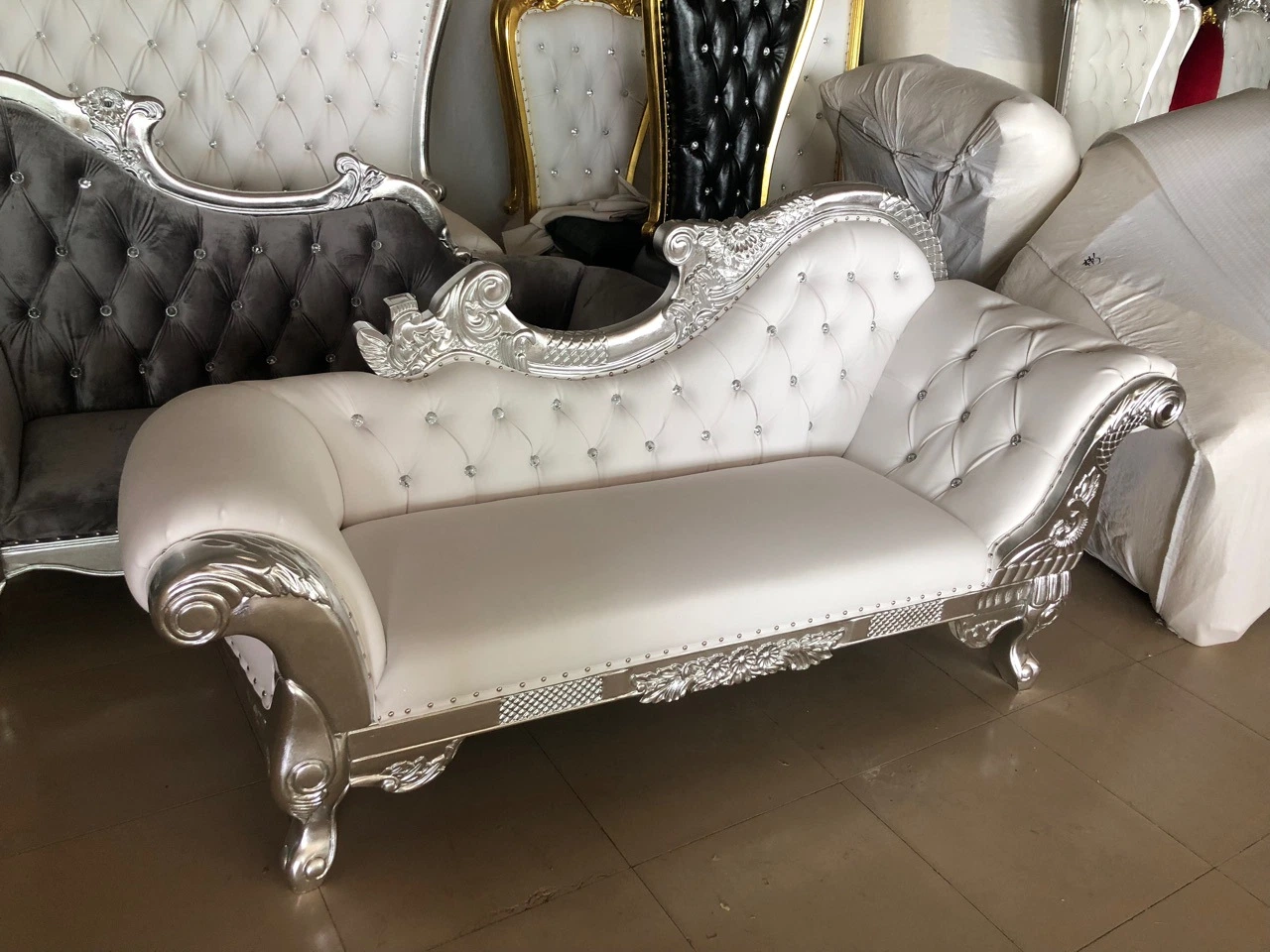 Royal Classic SPA Salon Barber Shop Furniture Hotel Long Waiting Room Sofa