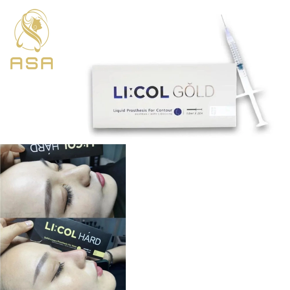Korea Dermal Filler Dextran Licol Gold Hard for Shape The Nose Long Lasting Composed of 10% PMMA and 90% Glucan