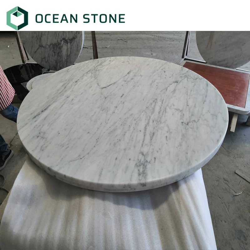 Carrara White Marble Polished for Round Marble Coffee Table